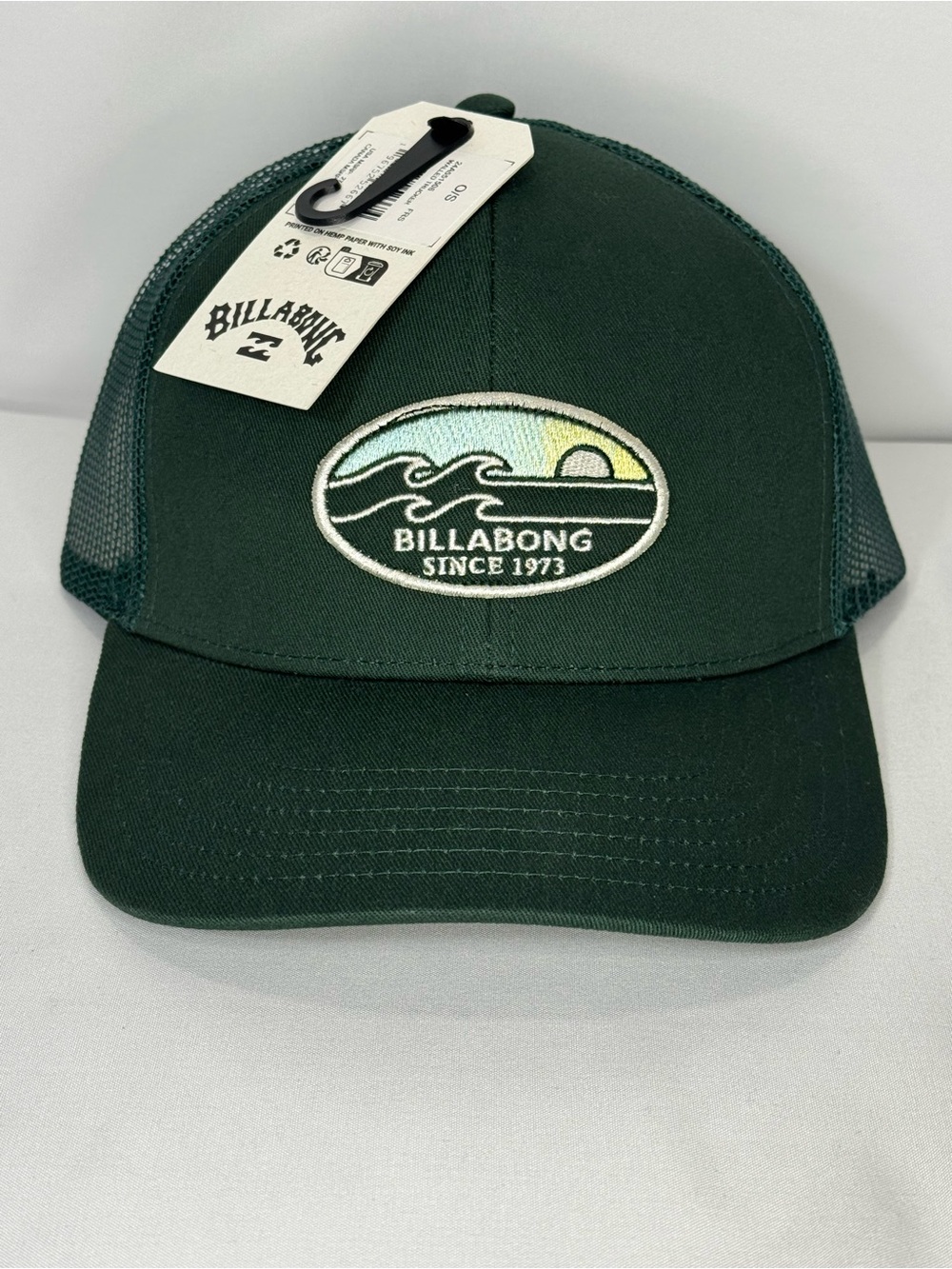 Billabong Dark Green Trucker Hat with Surf Patch